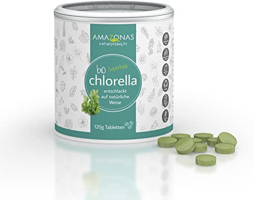 Amazonas Naturprodukte • Bio Chlorella Presslinge • 120g (300 St. je 400 mg) • Superfood und effektive Entgiftung • Naturbelassen ohne Zusätze • Rohkost Qualität