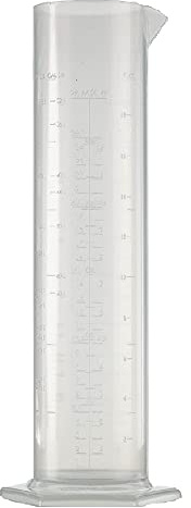 Kunststoff-Messzylinder 500 ml – Messzylinder für Alkoholmeter & Hydrometer – 3 Skalen (ml, FL.oz., gal) – Pentagonaler Standfuß