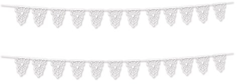 Beistle 00376 Spinnennetz-Banner, Papier, Weiss/opulenter Garten