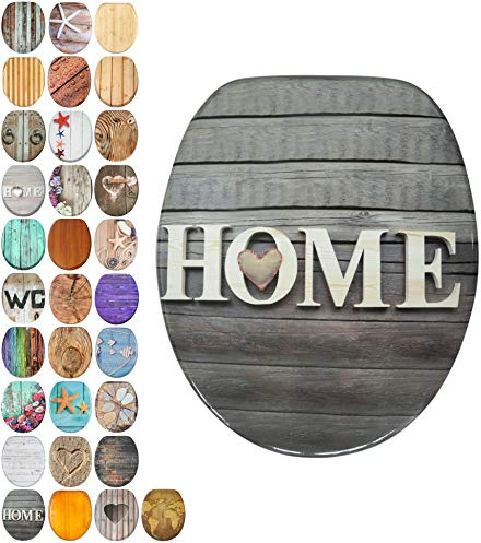 Sanilo® Toilet Seat | Wide Choice of Wooden Toilet Seats | Stable Hinges | Easy to Mount (Welcome)