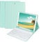 HOTLIFE Clavier Coque pour iPad 10.2 9ème/8ème/7ème Génération 2021/2020/2019 i Pad Air 3 2019 i Pad Pro 10.5, AZERTY Français Amovible Clavier Bluetooth sans Fil Etui (Menthe Verte)