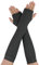 Allegra K Lange Handschuhe für Damen, Ellenbogenlänge, dehnbar, Daumenloch, Armwärmer, Rüschen, fingerlos, lange Handschuhe, dunkelgrau, Lange