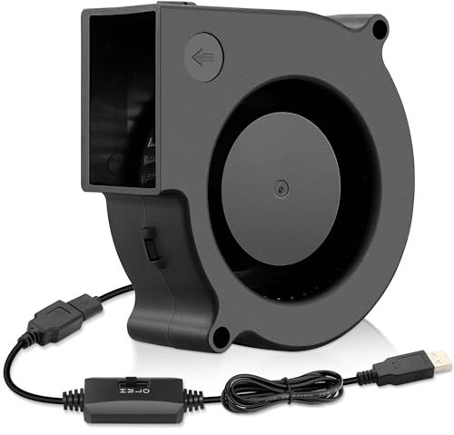 Wathai 75mm x 30mm USB Blower Fan Turbine Centrifugal 5V for DIY Computer Case, Home Theater Receiver, 3D Printers, Electronics Cabinet Cooling