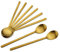 Korean Spoons - 8 Piece Stainless Steel Set, 8.5 Inch, Gold with Long Handles, Asian Cooking Spoons for Home, Kitchen or Restaurant