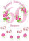 cdb 60th Birthday pink roses Round 7.5 Inch with 8 smaller cupcake toppers edible Iced Topper Frosting Icing Personalised