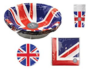 Union Jack Wear Union Jack Party Kit T2+ Party Pack Platinum Jubilee - Bunting, Cups, Plates & Napkins