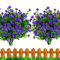 Leixi 6pcs Artificial Flowers Outdoor UV Resistant Plants, Faux Plastic Corn-flower Greenery Shrubs Plants Indoor Outside Hanging Planter Kitchen Home Wedding Office Garden Decor (purple)