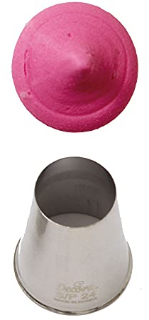 Dream' s Party Cornetto Grande Tondo - Beccuccio per sac À Poche in Acciaio Liscio No. 24 - per Decorare Torte e Dolci con Panna, Crema, ghiaccia ECC.