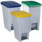 Denox PK3343 Pack Reciclaje Selectivo 60 litros c/u: 180 litros totales, en 3 contenedores, en Colores Verde/Azul/Amarillo