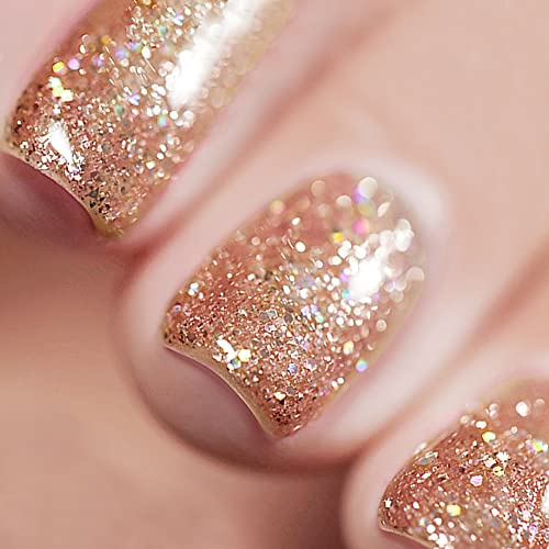 Vishine 15ml Vernis Gel Semi Permanant Soak Off UV LED Vernis à Ongles Semi-Permanent Manucure Effet Diamant Paillettes - Rose Paillettes Pink Glitter #917