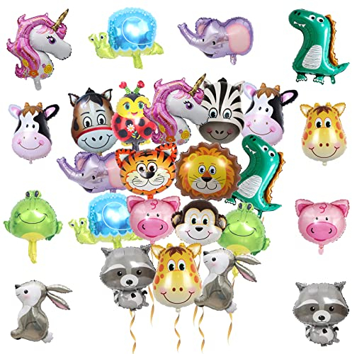 16 Stück Helium Ballons Luftballons Folienballon Tiere Dschungel Tierballons Folienluftballon Kinder Heliumballons Jungen & Mädchen Folienballons für Kinder Geburtstag Party Deko Geschenk Mitgebsel