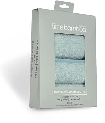 Little Bamboo Frottee-Waschlappen, Whisper, 3 Stück