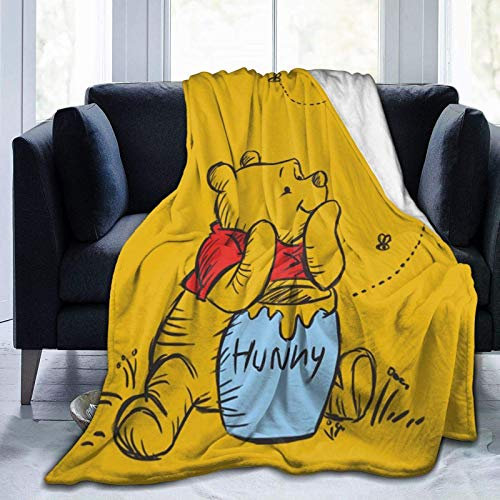 ZQBDFC Winnie The Pooh Gemütliche Luxus-Bettdecke, weiche Flanelldecke, Sofa, Stuhl, Bett, Couch für Erwachsene und Kinder, X in50 x 101,6 cm