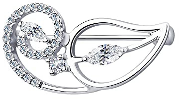 Sokolov Brosche aus 925 Silber mit Zirkonia