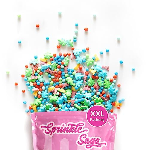 GoodBake Streuselmischung Dinomania (227g) - bunter Streusel-Mix mit Dinos - essbare Zuckerstreusel zum Dekorieren & Verzieren - Sprinkle Saga