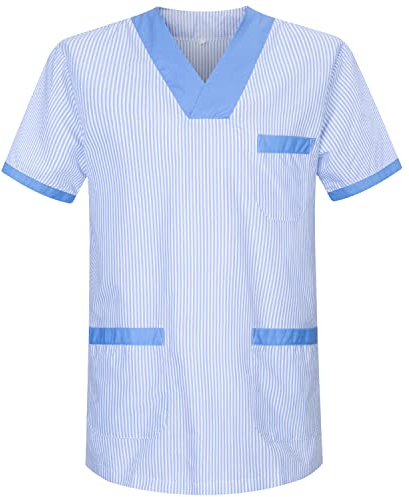 MISEMIYA - Casaca Unisex MÉDICO Enfermera Uniforme Limpieza Laboral ESTÉTICA Dentista Veterinaria Sanitario HOSTELERÍA - Ref.817 - M, Celeste T817-4