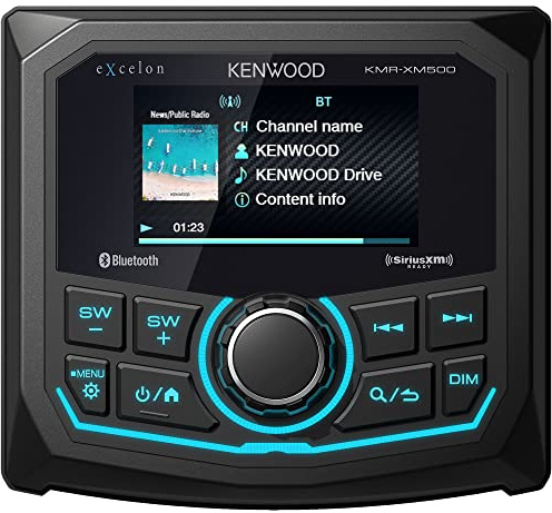 Kenwood KMR-XM500 eXcelon Marine & Motorsport Waterproof Digital Media Receiver with Corrosion Resistance & Bluetooth
