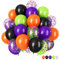 Luftballons Orange Lila Schwarz Grün, 60 Stück 12 Zoll Halloween Party Deko Ballons, Dunkel Lila Schwarz Orange Grün Konfetti Latexballons Set für Kinder Gruselig Halloween Nacht Party Dekoration