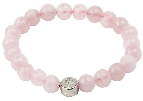 Bracelet en pierres naturelles | 6 mm | Améthyste | Bracelet élastique | Calme et sérénité | Cadeau pour femme | Bijoux pour femmes | Cadeau yoga pour hommes (Quartz Rose)
