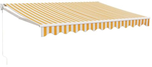 vidaXL Toldo retráctil Aluminio y Tela Blanco y Amarillo 3x2,5 m