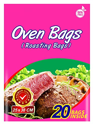 Lot de 20 sacs à rôtir au four, sacs de cuisson pour viande, poulet, poisson, légumes (1, 25 x 38 cm)