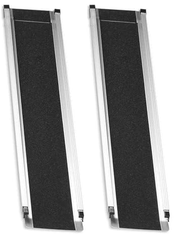 rutschfeste Teleskoprampe 6FT,Verstellbare Tragbare Aluminium Teleskop Rollstuhlrampe mit 275KG Ladenkapazität für Treppe und Hindernissen Haus Schritte,Rampe für Rollstuhl mit Textiltasche