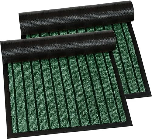 PHP Dirt Trapper Door Mat for Indoor & outdoor, Doormat, Washable Barrier Door Mat, Heavy Duty Non-Slip Entrance Rug, Shoes Scraper (Green, 80 x 300 cm (2 ft 6 in x 10 ft))
