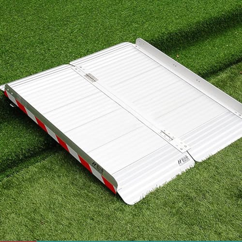 JJoias Portable Wheelchair Ramp, Non-Slip Aluminum Folding Portable Ramp, Home Step Wheelchair Ramp, Suitable for Home Steps, Stairs, Door Scooters, Load Capacity 400KG,66 * 84.5cm