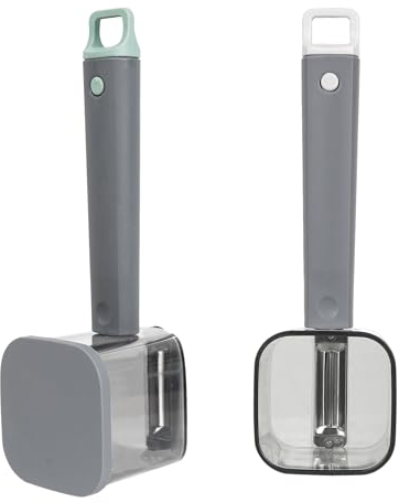 SHIDOW Kitchen Peeler, with Storage Box Peeler, Multi-Purpose Peeler, Kitchen Peeler, Kitchen Vegetable and Fruit Peeler, with Integrated Storage Box, for Kitchen Vegetables (Gray, Green, 2 Packs)