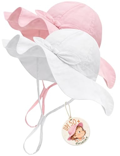 FURTALK Baby Sun Hat Toddler Beach Hats with UPF 50+ Sun Protection Wide Brim Girls Bucket Hat