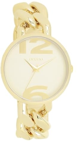 Oozoo - Timepieces Damen Uhr Gold | Armbanduhr Damen mit Metallarmband | Moderne Uhr für Frauen - Edle Analog Damenuhr in rund C11263 (40mm)