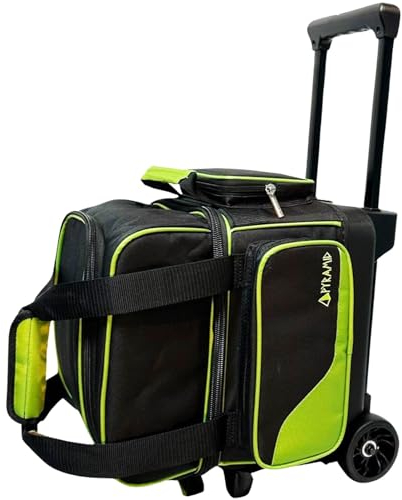 Pyramid Path Pro Deluxe Single Roller Bowling Bag (Black/Lime Green), 17402