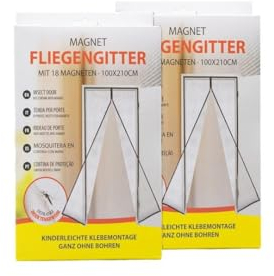 laro Magnet Türfliegengitter Schwarz 2/5/10 STK 100x210cm Insekten/Pollenschutz, Anzahl:2