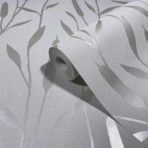 marburg Tapete Grau Floral Illustration Modern Natur für Wohnzimmer Schlafzimmer MADE IN GERMANY 10,05 x 0,53m