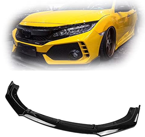 Glänzend Schwarz Frontspoiler Stoßstange Lippe Auto Lower Blade Guard Plate Splitter Canard Protect Trim Für H&onda Für Civic 2016–2019 4-Türer Schmücken