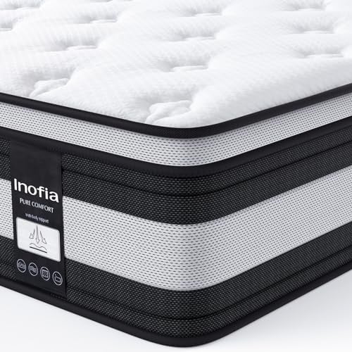 Inofia Matratze H3/H4 160×200 28cm 7-Zonen Federkernmatratze,KühlNest Taschenfederkernmatratze,Öko-Tex Zertifizierter Tonnentaschenfederkernmatratze-100 Nächte Probeschlafen