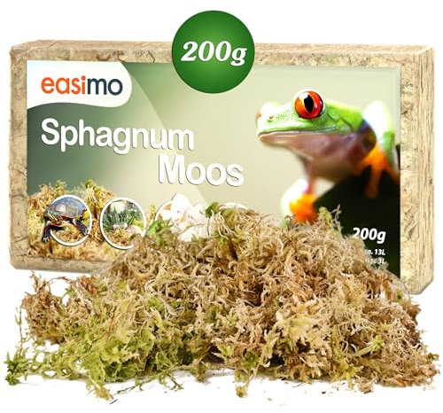easimo | Sphagnum Moos für Pflanzen & für's Terrarium 200g I Moos für Orchideen Terrarien und andere Zimmerpflanzen I Lebendes Torfmoos Peat Moss