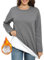 Vancavoo Felpe Donna Senza Cappuccio Invernale Felpa in Pile Girocollo Manica Lunga Sweatshirt Pullover Cappotto Casual Top,Grigio Scuro,XL