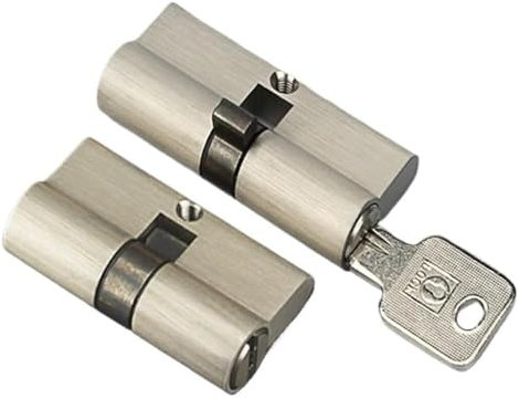 Zylinderschloss, Türschloss mit Schlüssel, 2 Schlösser mit 8 gleichen Schlüsseln, Länge 70 mm, Höhe 29 mm, Schließzylinder beidseitig for Innentürschloss for Schlafzimmer