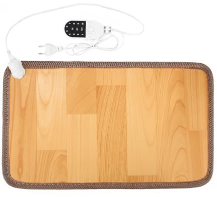 Beheizte Bodenmatte für Fuß,Heizpad,Elektrisch Beheizte Fußwärmer für Büro, Haus Heizteppich Heizmatte mit Antirutsch-Rücken für Zuhause oder Büro-beheizbar bis 55°C-Fußbodenmatte (50x 30cm) Braun