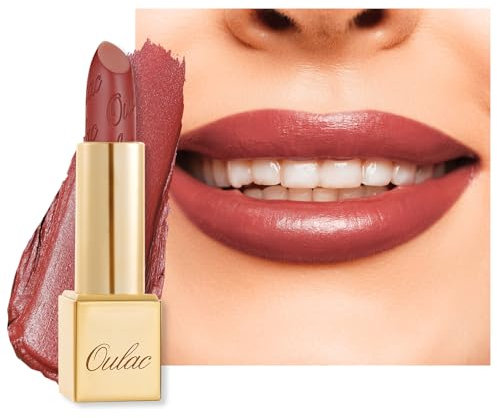 OULAC Glow Metallic Shine Pink Lipstick, Rose High Impact Lipcolor, Lightweight Soft and Ultra Hydrating, Long Lasting, Vegan & Cruelty-Free, Full Coverage Lip Color 4.3 g/0.15 GM05 Spice up