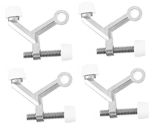 JEWEDECO 4 Pcs Door Top Door Stopper Patio Door Restrictor with Hold Open Furniture Hinge Pin Stopper External Door Stop Heavy Duty Door Hinge Door Anti-Bump Supply Zinc Alloy Silver