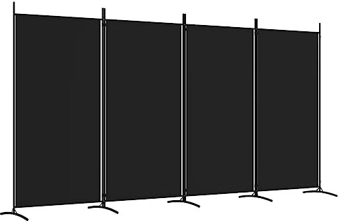 TJROO Raumteiler Schwarz 346 x 180 cm aus Stoff Sichtschutz Privacy Raum Raumteiler für Schlafzimmer Ecke Garten Paravent leicht zusammenklappbar