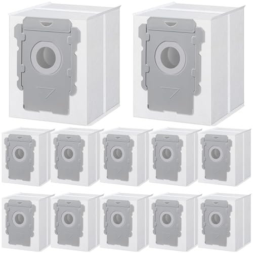 UPUPDAY 12Pcs Sacs d'aspirateur pour iRobot Roomba i7 i7+ i7 Plus i3 i3+ i4 i4+ i6 i6+ i8 i8+ j7 j7+ s9 s9+ E5 E6 E7 Sac à Poussière de Rechange Accessoire pour Roomba i7 i7+