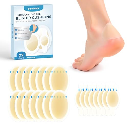 22 Pièces de Pansements Pour Ampoules aux pieds - Sumiwish Pansement Ampoule Talon, Pied Anti Frottement - Prévention des ampoules (Toe&Heel Pack)
