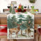 WINAROI Weihnachtsdecken für Tisch,Weihnachtstischläufer Tischläufer Grün,Tischläufer Weihnachten Mode Aquarell Rentier Baum für Drinnen und Draußen Party Küche Esstisch Dekoration