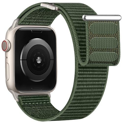 Oielai Nylon Correa Compatible con Correas Apple Watch 46mm 45mm 44mm 49mm 42mm Hombre, Velcro Sport Loop Correa para iWatch Series 10 9 Ultra Ultra 2 SE 8 7 6 5 4 3 2 1