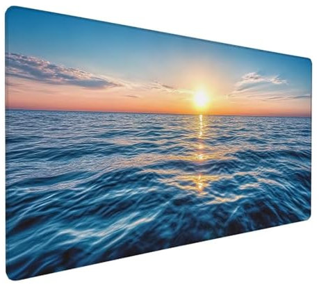 Gaming Tapis de Souris XXL 800 x 400 x 3 mm Grand Tapis de Souris Bleu Mouse Pad Paysage Tapis Souris Surface Lisse et Base en Caoutchouc Anti-dérapant, Decoration Chambre, Cadeau Homme Z-129
