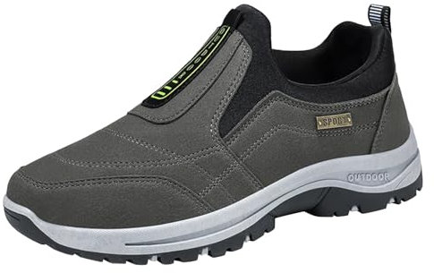 Scarpe casual da uomo, sportive, senza lacci, scarpe da corsa, leggere, antiscivolo, da jogging, per fitness, traspiranti, scarpe da corsa, comode da tennis, grigio., 39 EU