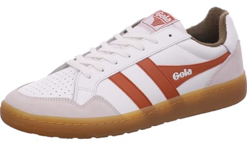 Gola Herren Eagle '86 Sneaker, Weiß/Moody Orange/Khaki/Gum, 45 EU